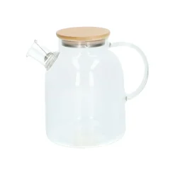 Theepotten*DILLE & KAMILLE Theepot met bamboe deksel, glas, 1.6 l