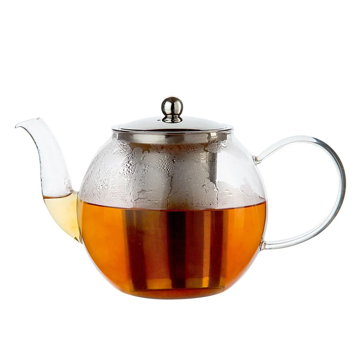 Theepotten*DILLE & KAMILLE Theepot met theezeefje, bol, glas, 1.2 l