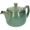 Theepotten|Serviessets*DILLE & KAMILLE Theepot reactieve glazuur, steengoed, groen, 750 ml