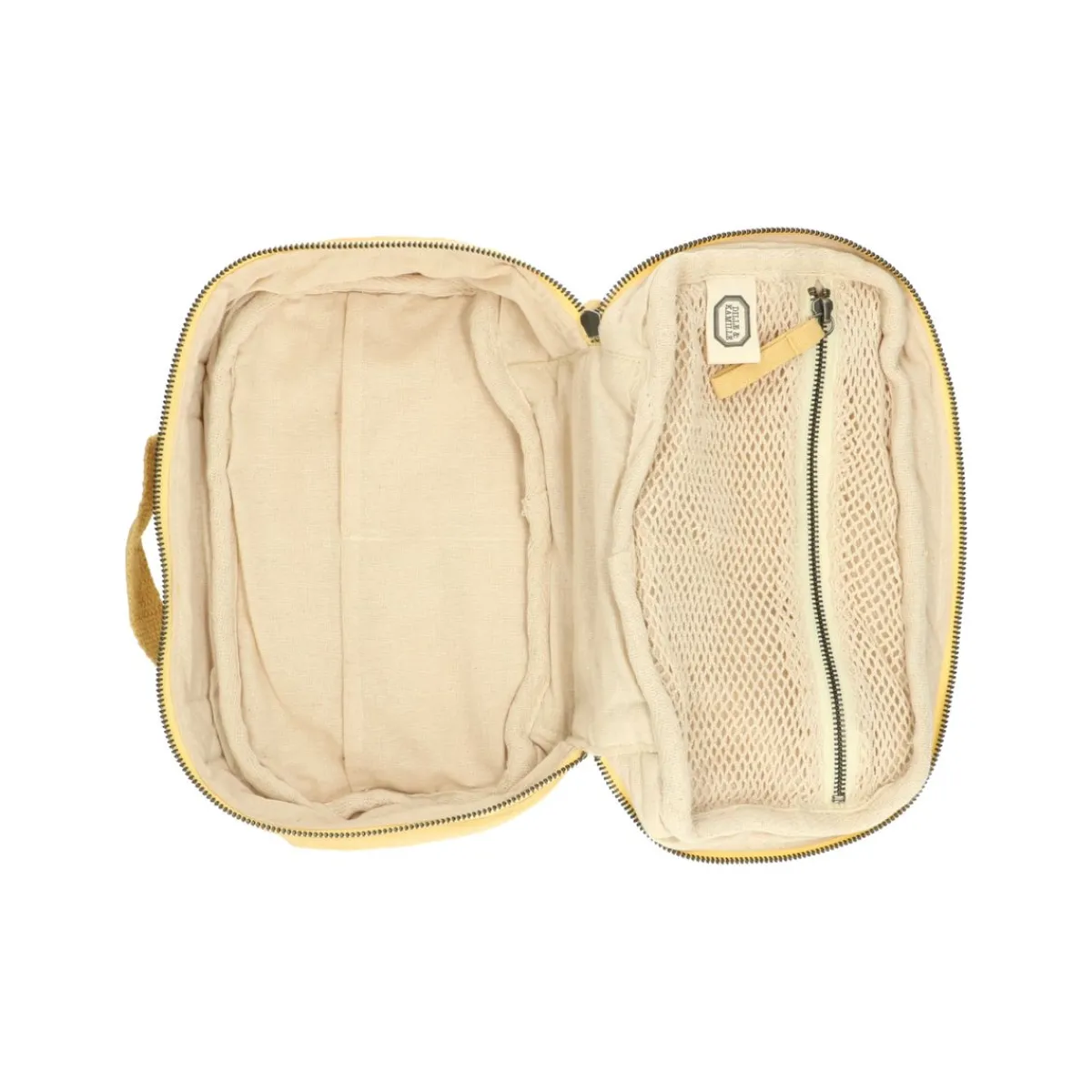 Toilettassen*DILLE & KAMILLE Toilettas groot, biologisch katoen, geel, 26 x 16 x 10 cm geel