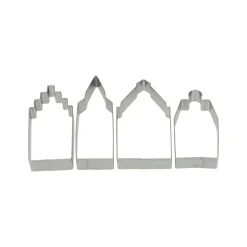 Uitsteekvormpjes*DILLE & KAMILLE Uitsteekvorm huisje, recycled rvs, 4 stuks