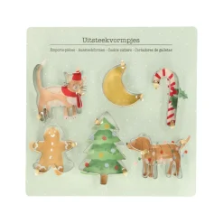 Uitsteekvormpjes*DILLE & KAMILLE Uitsteekvorm voor kerstkoekjes, rvs, set van 6