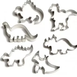 Uitsteekvormpjes*DILLE & KAMILLE Uitsteekvormen voor Dinosauruskoekjes, RVS, set van 6 stuks