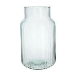 Vazen*DILLE & KAMILLE Vaas, gerecycled glas, transparant, Ø19 cm
