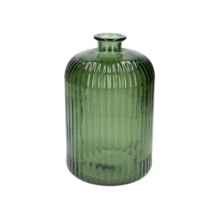Herfst Decoratie|Vazen*DILLE & KAMILLE Vaas, groen glas, geribbeld, 23 cm