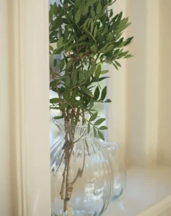 Warm Wonen|Herfst Decoratie*DILLE & KAMILLE Vaas, ribbels, groen glas, 20 cm