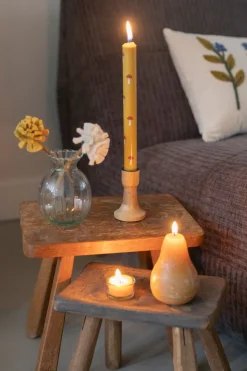 Warm Wonen|Herfst Decoratie*DILLE & KAMILLE Vaas, ribbels, groen glas, 12 cm