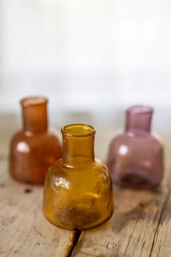 Tinten En Texturen|Vazen*DILLE & KAMILLE Vaasje, gerecycled glas, donkergeel