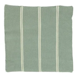 Schotelvodden*DILLE & KAMILLE Vaatdoekjes, gebreid katoen, groengrijs, 2 stuks, 25 x 25 cm