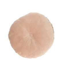 Kussens*DILLE & KAMILLE Velours kussen, bio-katoen, oud roze, rond