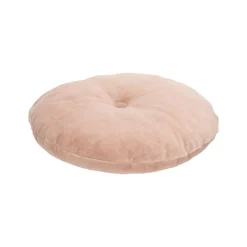 Kussens*DILLE & KAMILLE Velours kussen, bio-katoen, oud roze, rond