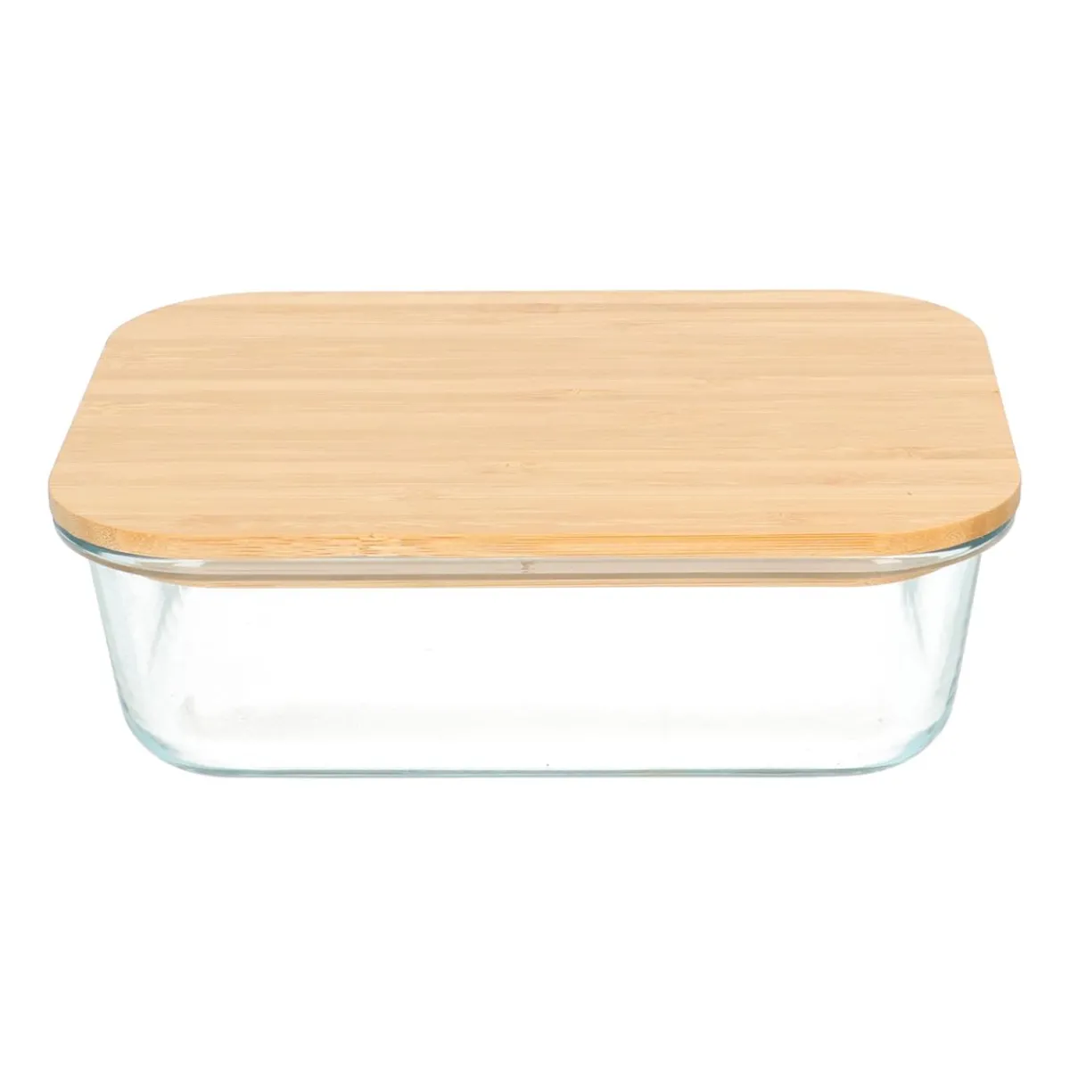 Vershoudbakjes*DILLE & KAMILLE Vershoudschaal, glas en bamboe, 1,1 l