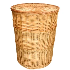 Badkameraccessoires|Wasmanden*DILLE & KAMILLE Wasmand rond, wilgenteen, met voering, groot
