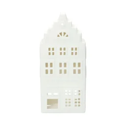 Theelichthouders|Porseleinen Huisjes*DILLE & KAMILLE Waxinelichthouder, -winkel 50 jaar, porselein, 18,5 cm