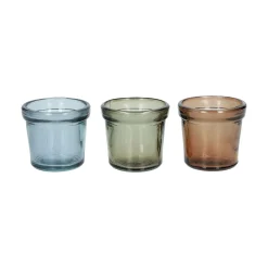 Theelichthouders*DILLE & KAMILLE Waxinelichthouder, gerecycled glas, blauw, Ø7 cm