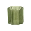 Warm Wonen|Herfst Decoratie*DILLE & KAMILLE Waxinelichthouder, geribbeld glas, groen, 6,5 X Ø 6 cm