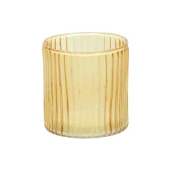 Warm Wonen|Herfst Decoratie*DILLE & KAMILLE Waxinelichthouder, geribbeld glas, Ø6 X 7 cm