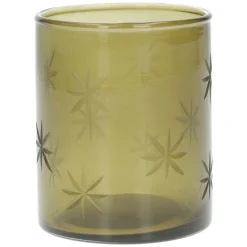 Theelichthouders*DILLE & KAMILLE Waxinelichthouder, groen glas, ster, 7,5 cm