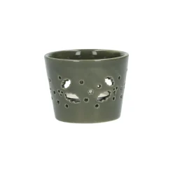 Theelichthouders*DILLE & KAMILLE Waxinelichthouder, porselein, groen, H5,5 X Ø7 cm