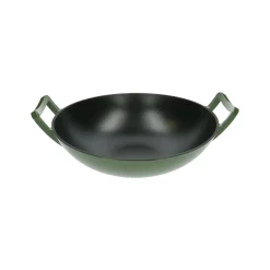 Pannen*DILLE & KAMILLE Wok, gietijzer, groen, Ø 36 cm