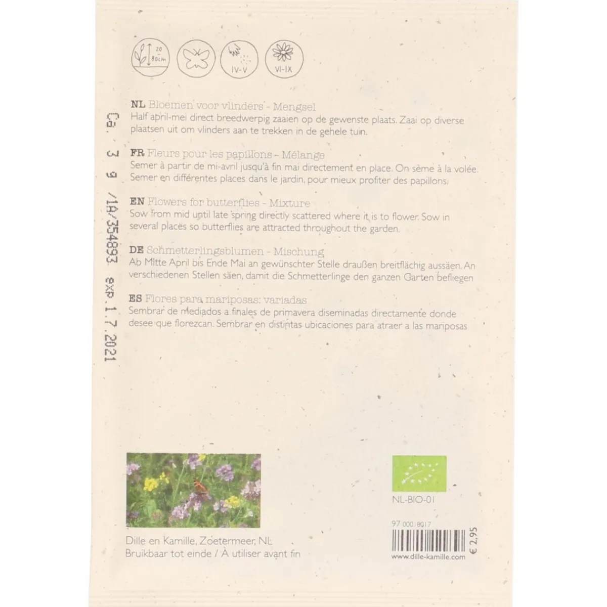 Zaaien*DILLE & KAMILLE Zadenmengsel, biologisch, vlinders, 3 g