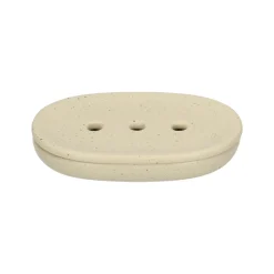 Zeepbakjes|Badkameraccessoires*DILLE & KAMILLE Zeepschaaltje ovaal, beige spikkel, keramiek